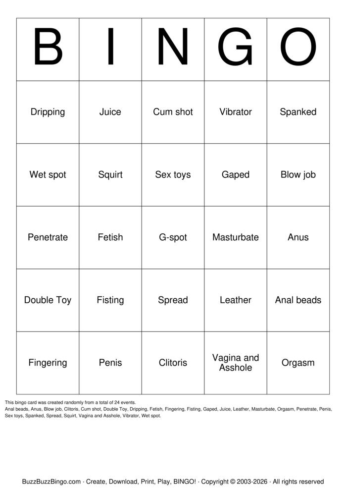 Download Free anal Bingo Cards Download Free anal Bingo Cards