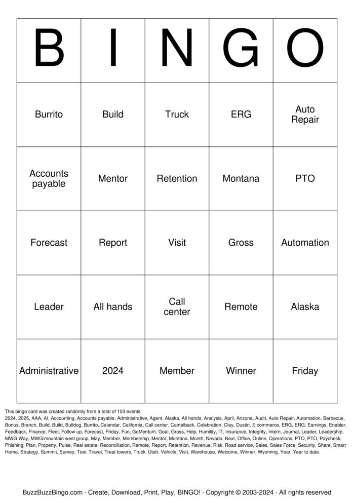 Download Free Buzzword Bingo Cards