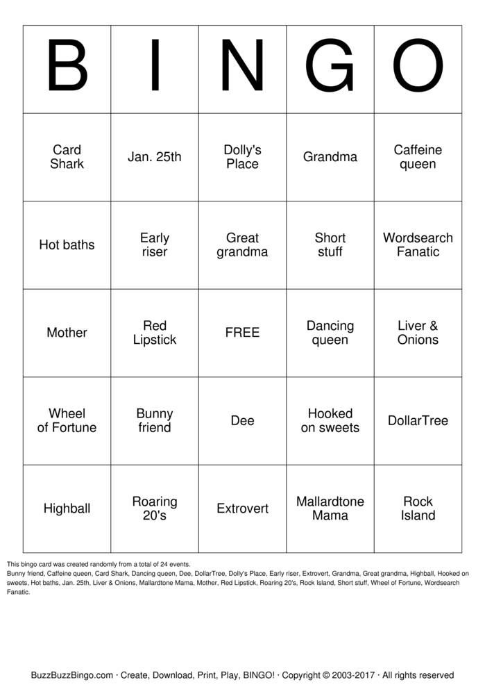 Download Free Custom Bingo Cards Download Free Custom Bingo Cards