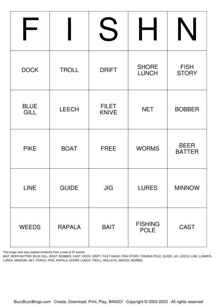 Download Free FISHN Bingo Cards