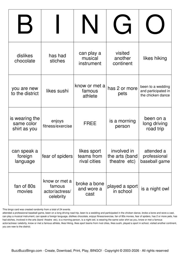 Download Free Get to know Bingo Cards Download Free Get to know Bingo Cards