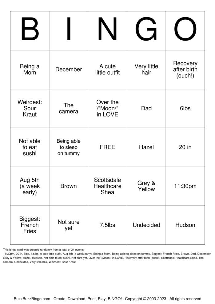 Download Free Jonna's Baby Shower Bingo Cards Download Free Jonna's Baby Shower Bingo Cards