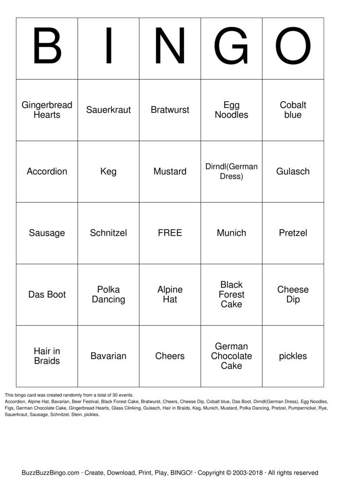 Oktoberfest Bingo Cards to Download, Print and Customize!