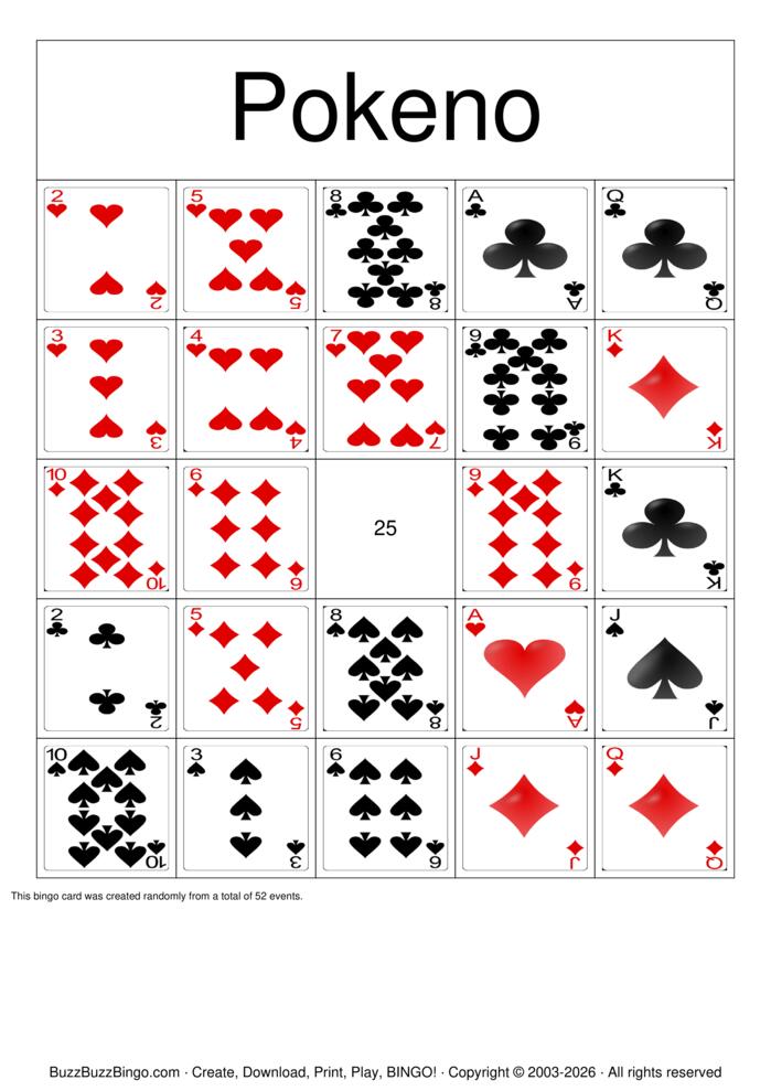 Download Free Pokeno Bingo Cards