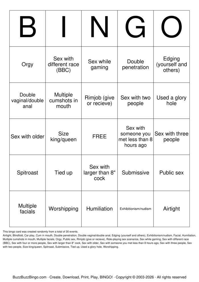 Download Free Slut Bingo! Bingo Cards Download Free Slut Bingo! Bingo Cards