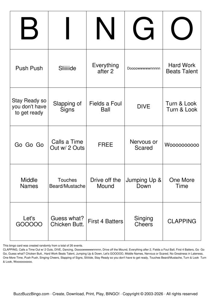 Download Free Softball Tony'isms Bingo Cards