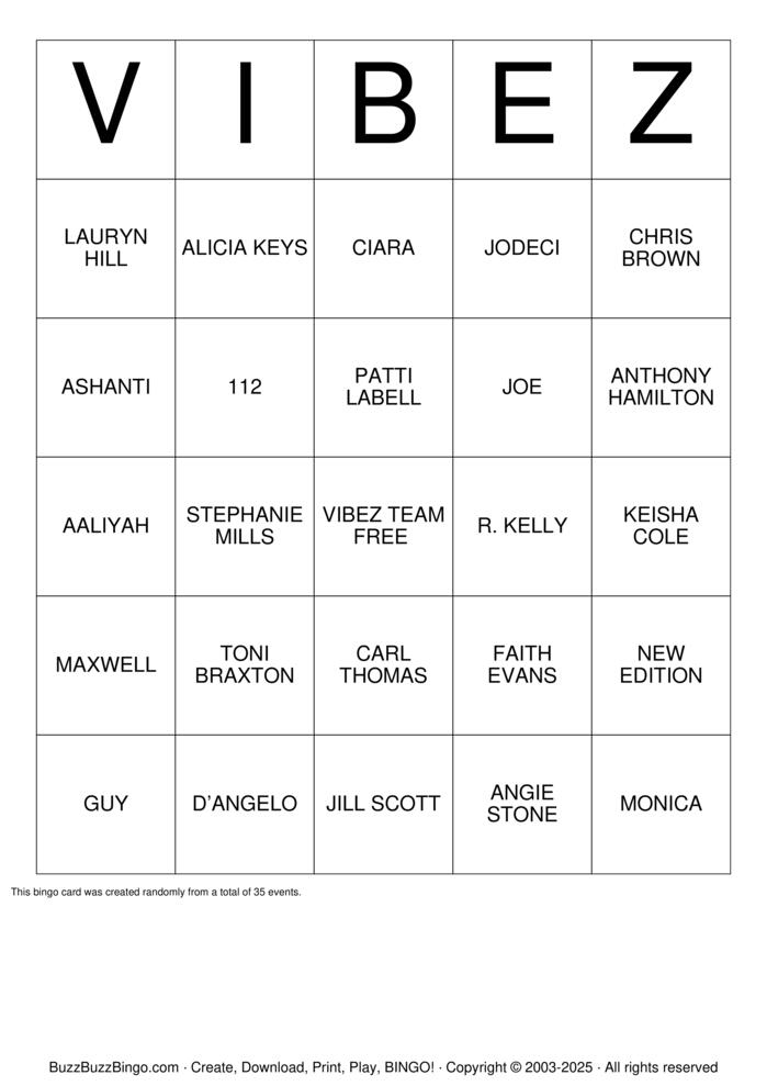 Download Free VIBEZ TEAM BINGO Bingo Cards Download Free VIBEZ TEAM BINGO Bingo Cards