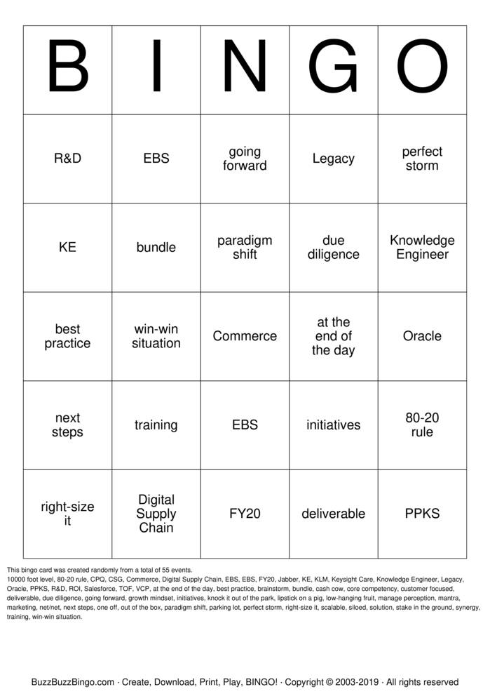 Business Buzzword Bingo Cards to Download, Print and Customize!