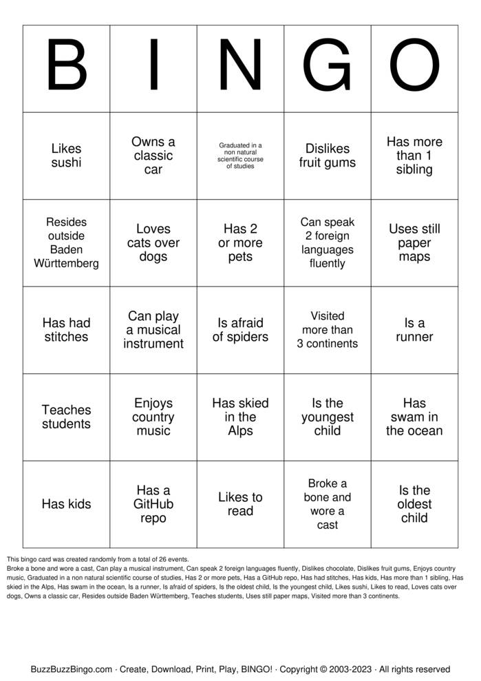 Getting to Know You! Bingo Cards to Download, Print and Customize!
