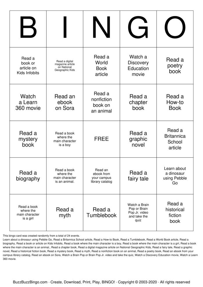 Download Free Google Bingo Cards