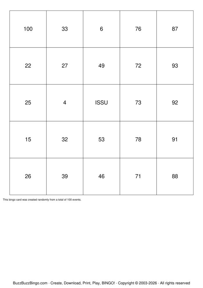 Download Free ISSU VOYAGE BINGO Bingo Cards
