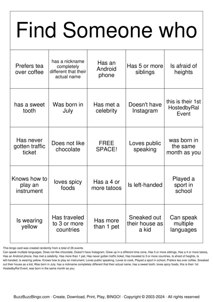 Networking Bingo Networking Bingo Bingo Cards to Download, Print and Customize!
