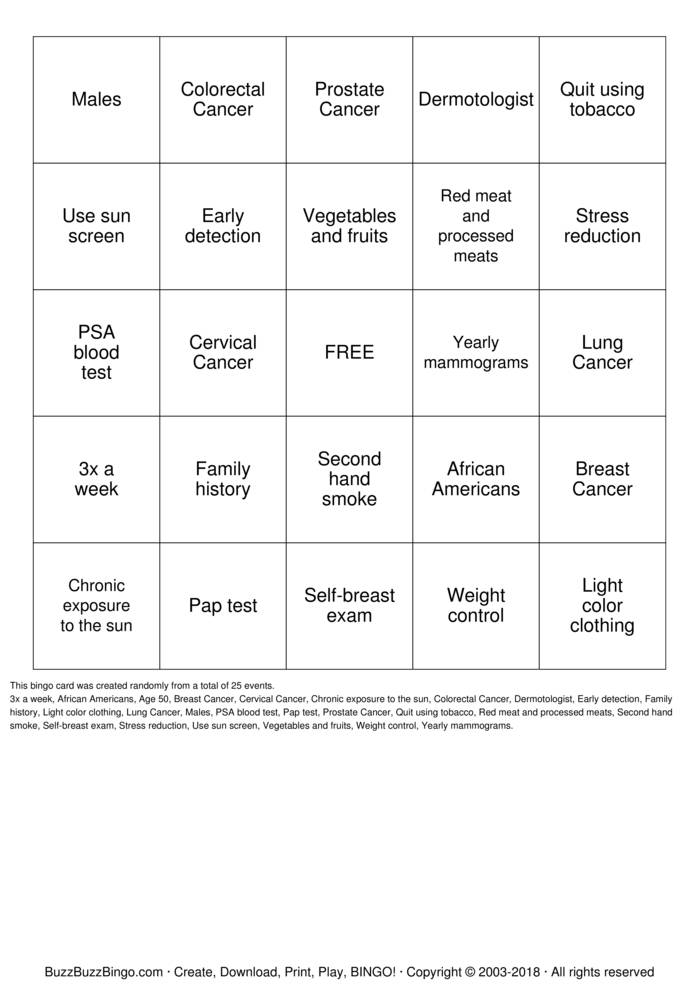 Breast Cancer Awareness Bingo Cards to Download, Print and Customize!