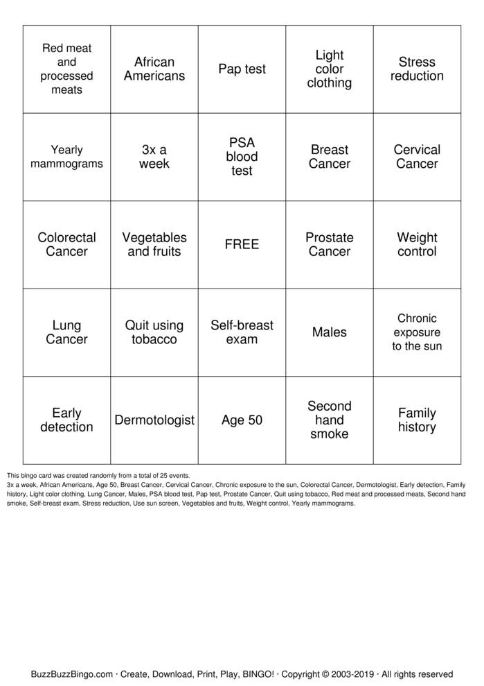 Download Free Breast Cancer Awareness Bingo Bingo Cards