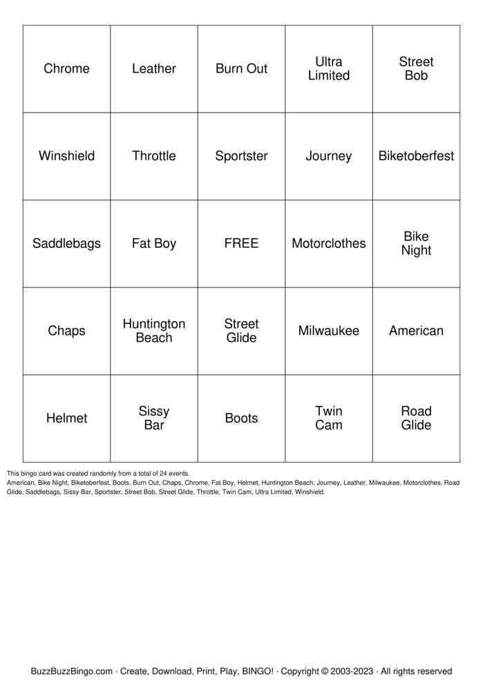 Download Free Custom Bingo Cards