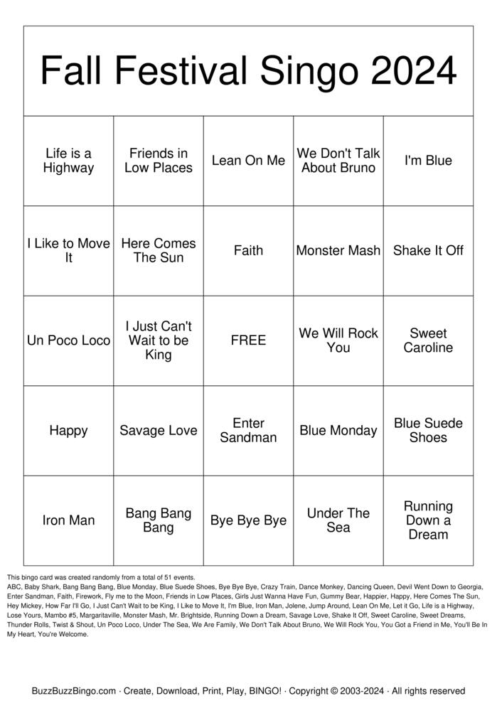 Download Free Fall Festival Singo 2024 Bingo Cards Download Free Fall Festival Singo 2024 Bingo Cards