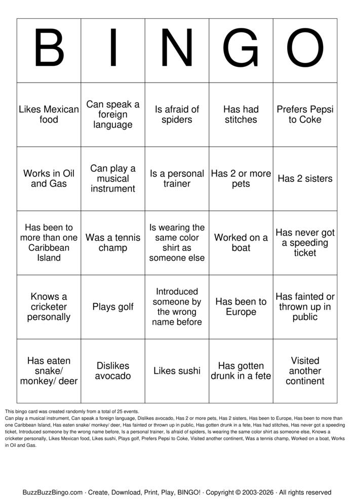 Download Free Find Someone Who- Jilisa's Luau Edition Bingo Cards