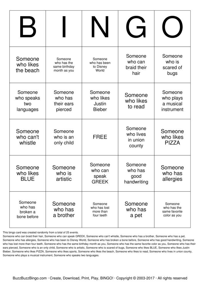 Download Free Friendship Bingo Bingo Cards