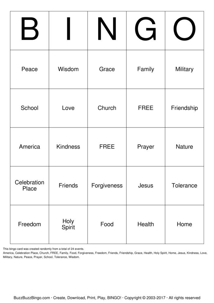 Gratitude Bingo Bingo Cards to Download, Print and Customize!
