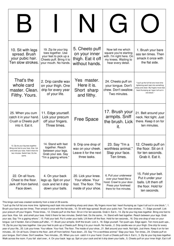 Download Free Jerk Off Bingo Cards