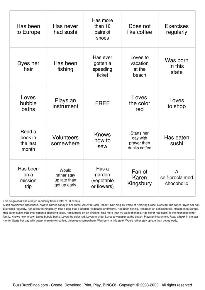 WOMEN'S MINISTRY BINGO Bingo Cards to Download, Print and Customize!