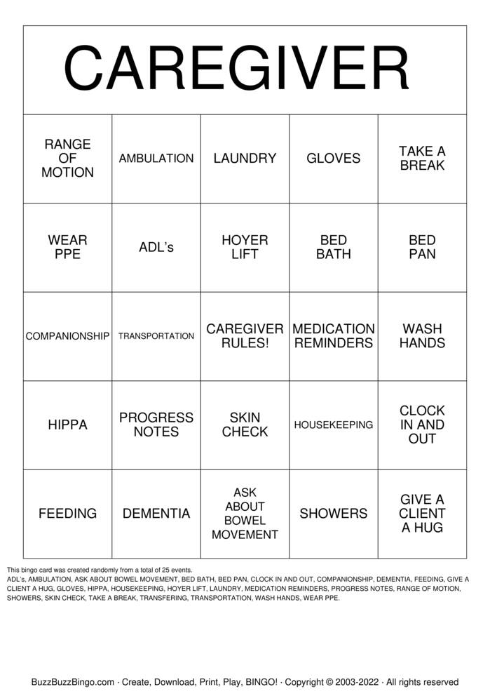 grandparents Bingo Cards to Download, Print and Customize!