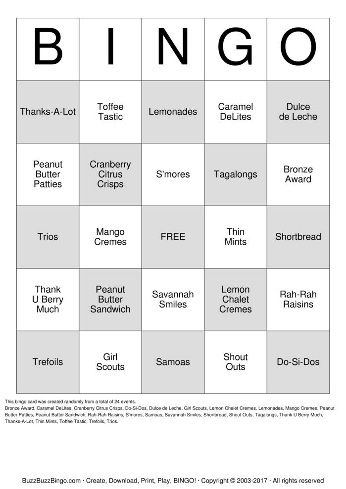 Download Free Custom Bingo Cards