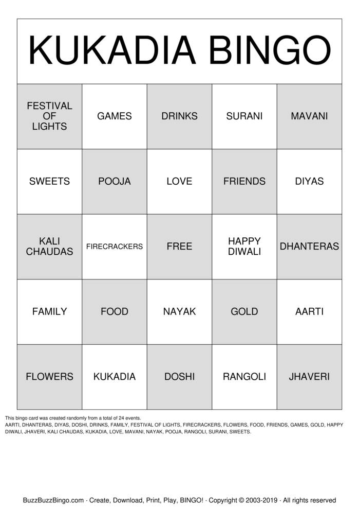 Download Free Custom Bingo Cards