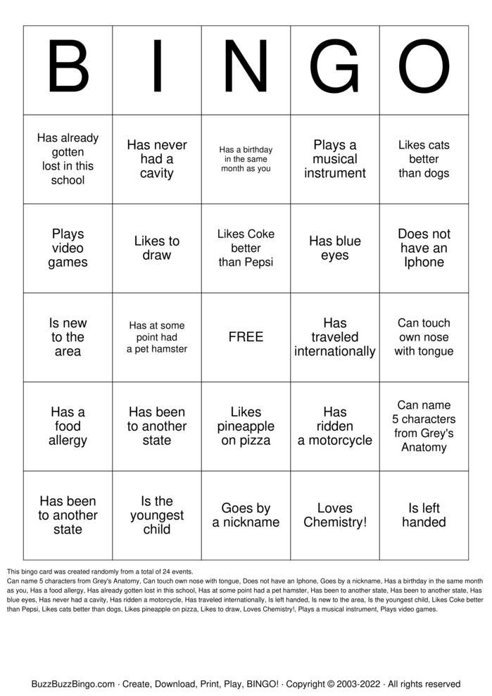 ICEBREAKER BINGO Bingo Cards to Download, Print and Customize!