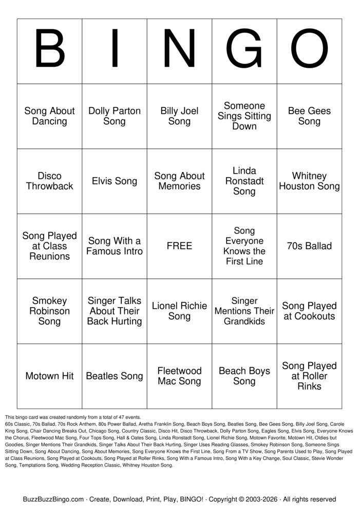Download Free KARAOKE Bingo Cards