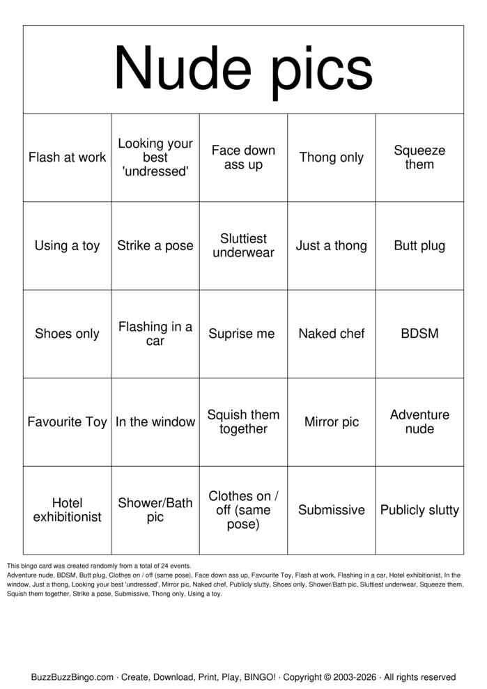 Download Free Nude Bingo Bingo Cards Download Free Nude Bingo Bingo Cards