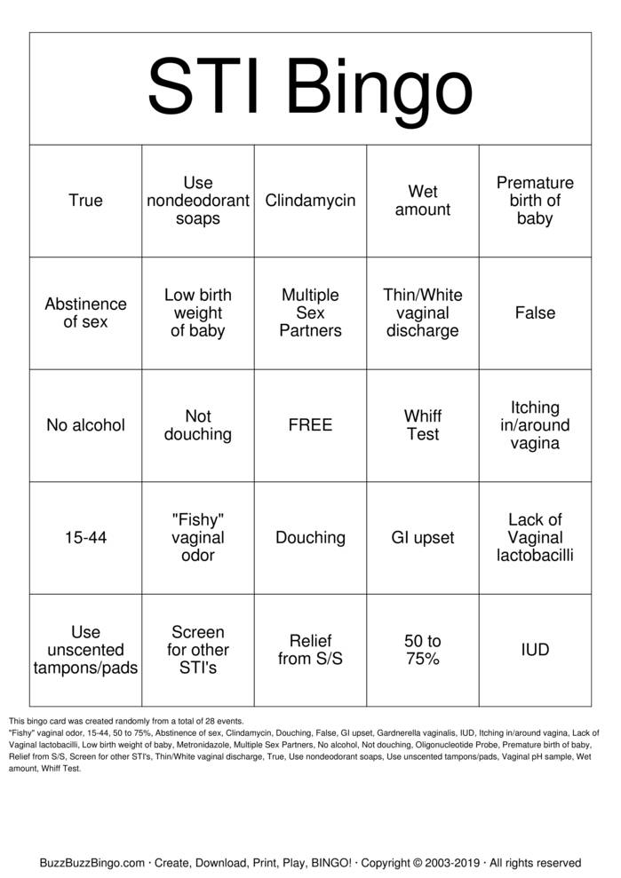 Download Free STD review Bingo Cards Download Free STD review Bingo Cards