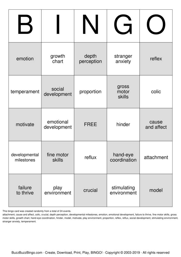 Download Free Chapter 8 Emotional & Social Dev of Inf Bingo Cards Download Free Chapter 8 Emotional & Social Dev of Inf Bingo Cards