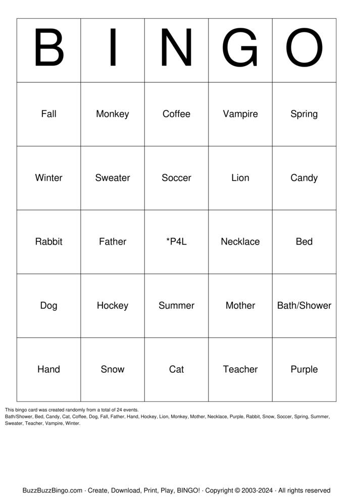 Class bingo Bingo Cards to Download, Print and Customize!