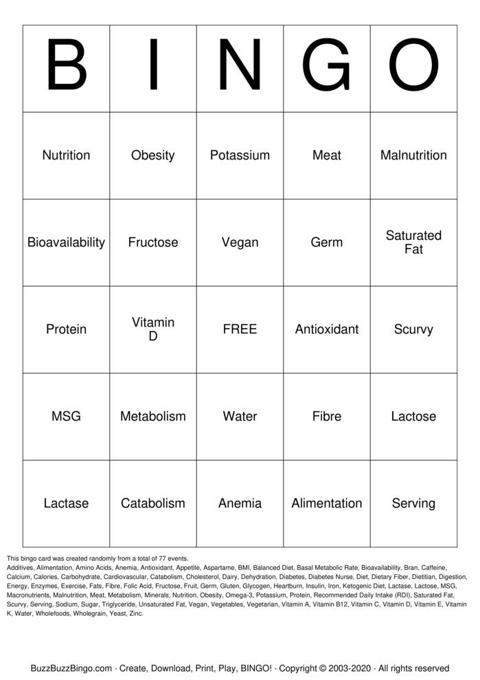 Diabetes Bingo Cards to Download, Print and Customize!