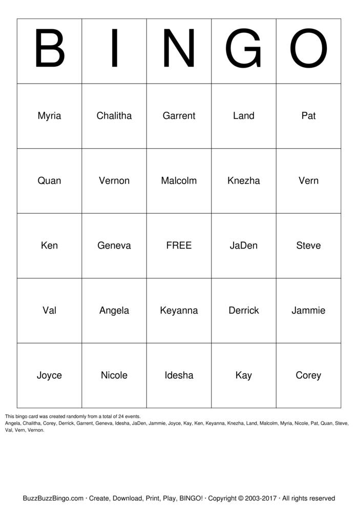 Download Free Family Bingo Cards