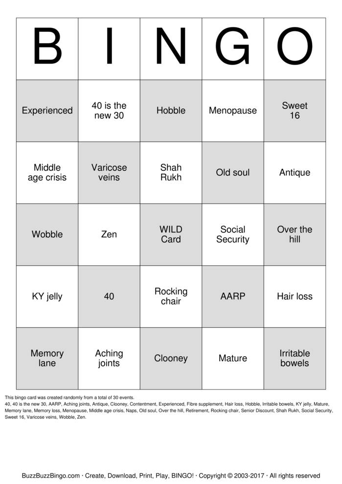 Download Free Rakesh's big 30 Bingo Cards