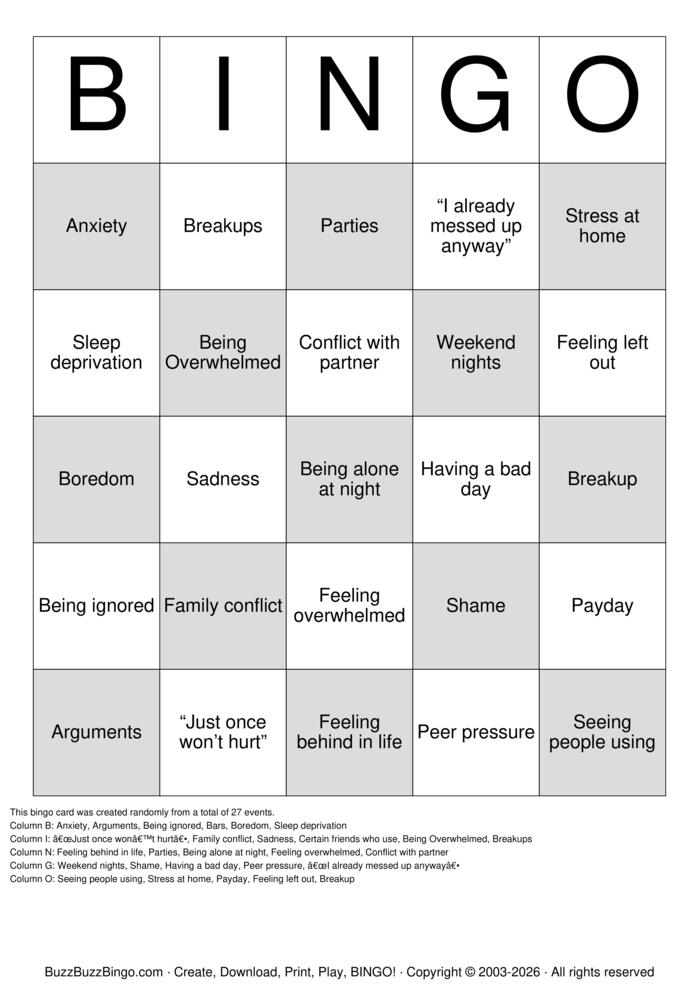 Download Free Trigger bingo  Bingo Cards