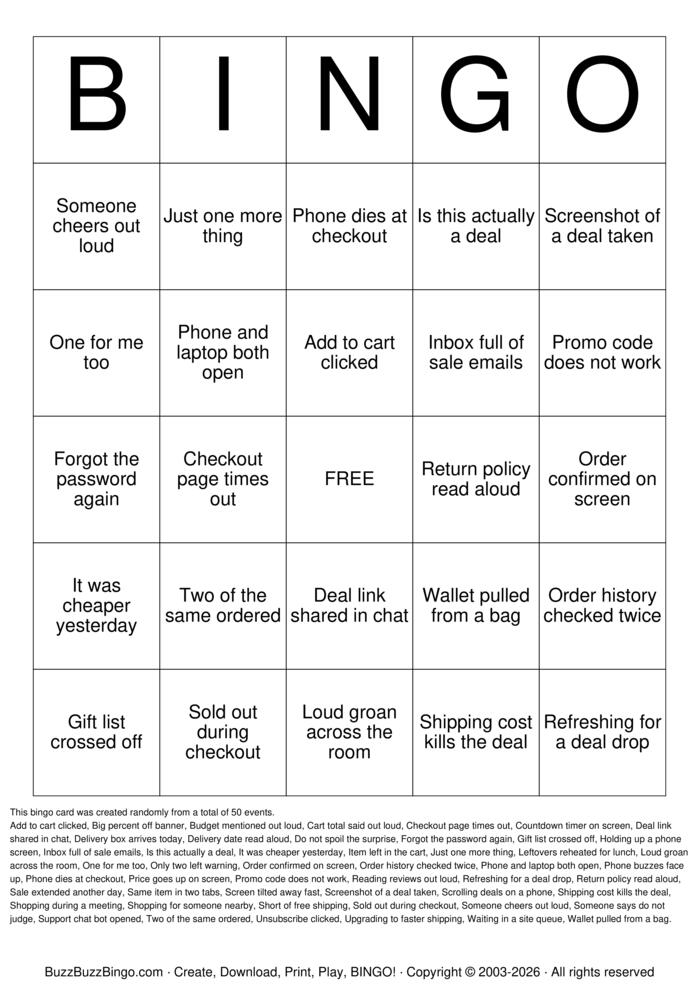 Download Free Cyber Monday Bingo Cards Download Free Cyber Monday Bingo Cards