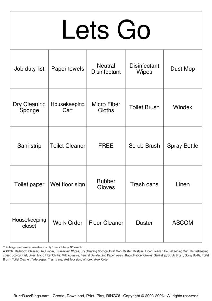 Download Free Environmental Services Week Bingo Cards Download Free Environmental Services Week Bingo Cards
