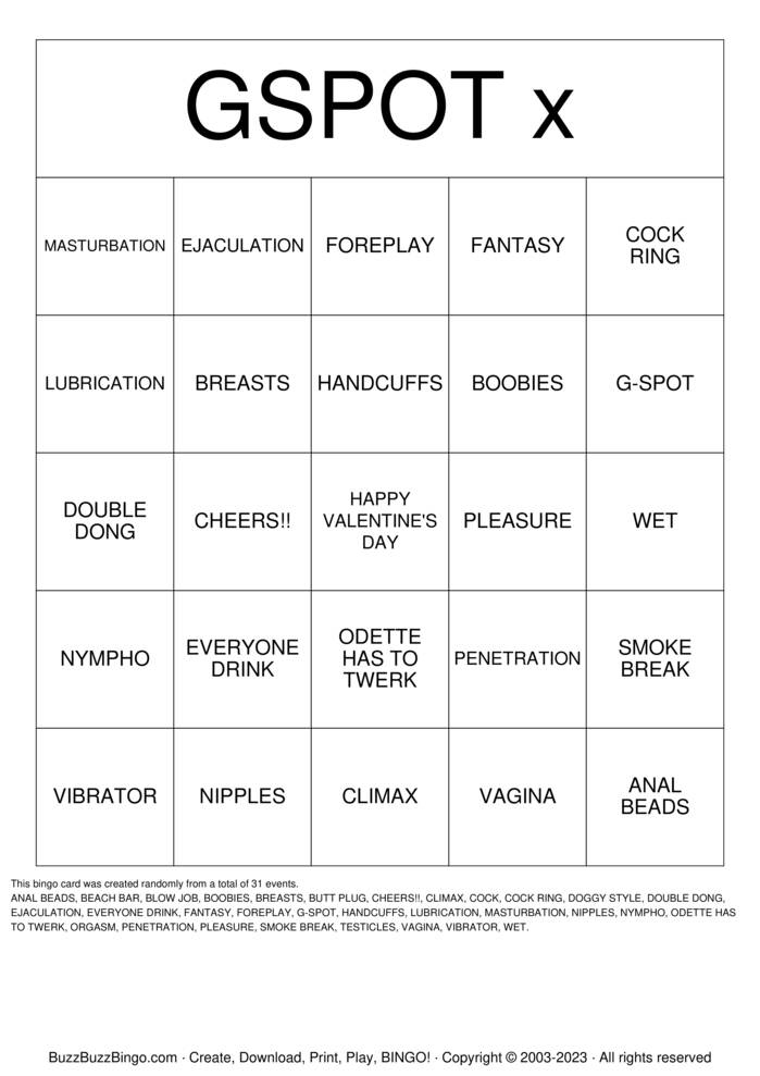 Download Free Erotic Bingo Cards
