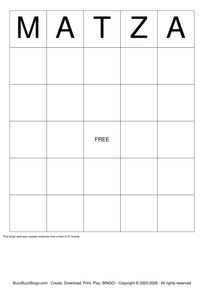 Download Free Passover Bingo Cards Download Free Passover Bingo Cards
