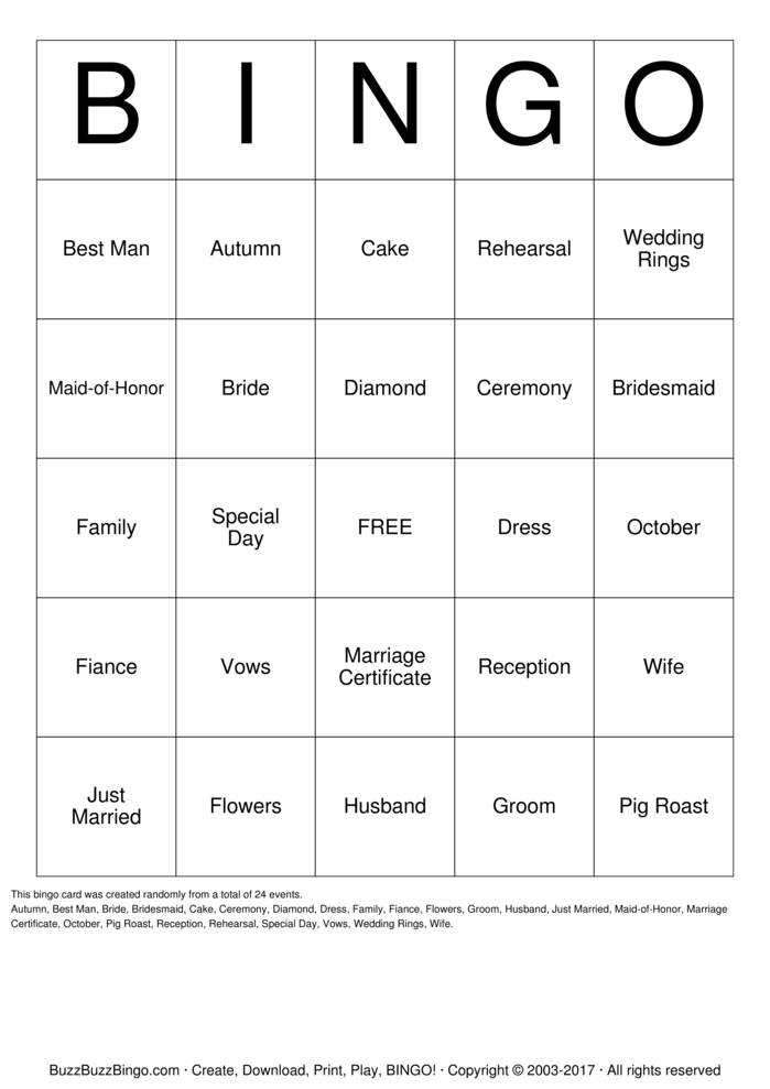 Bridal Shower Bingo Cards to Download, Print and Customize!