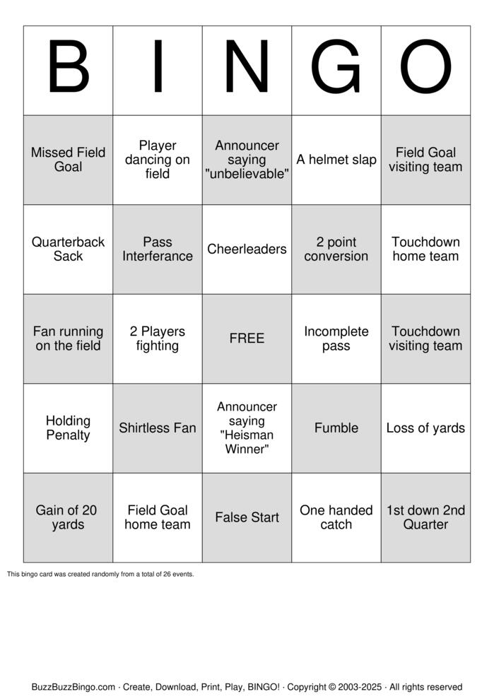 College Football Championship Bingo Cards to Download, Print and Customize!