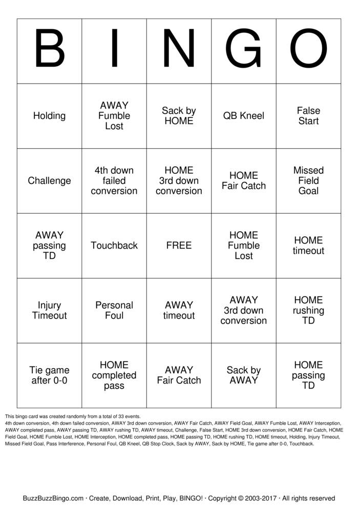 College Football Playoffs Bingo Cards to Download, Print and Customize!