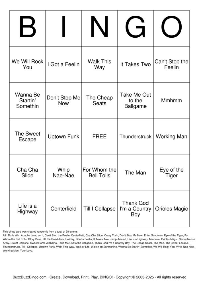 Download Free Custom Bingo Cards