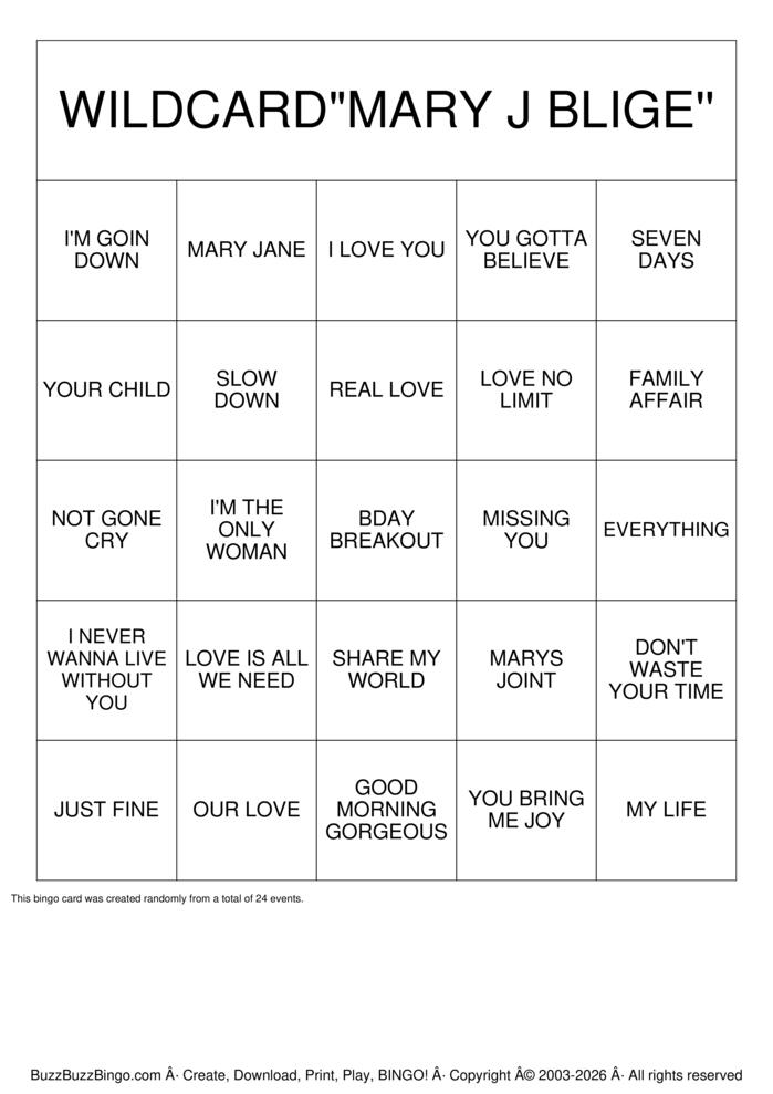 Download Free Custom Bingo Cards