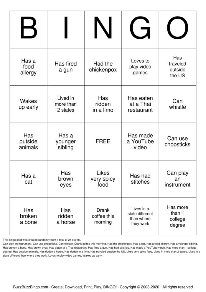 Download Free Diversity Bingo Cards