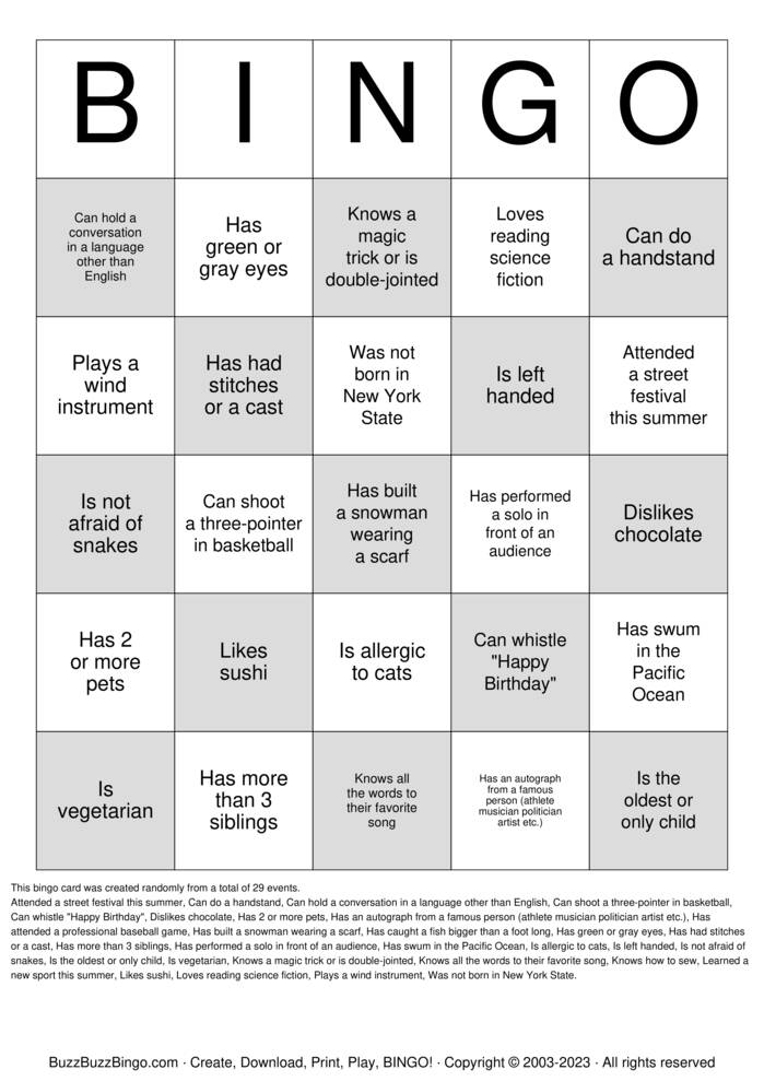 Download Free Find someone who . . .  Bingo Cards