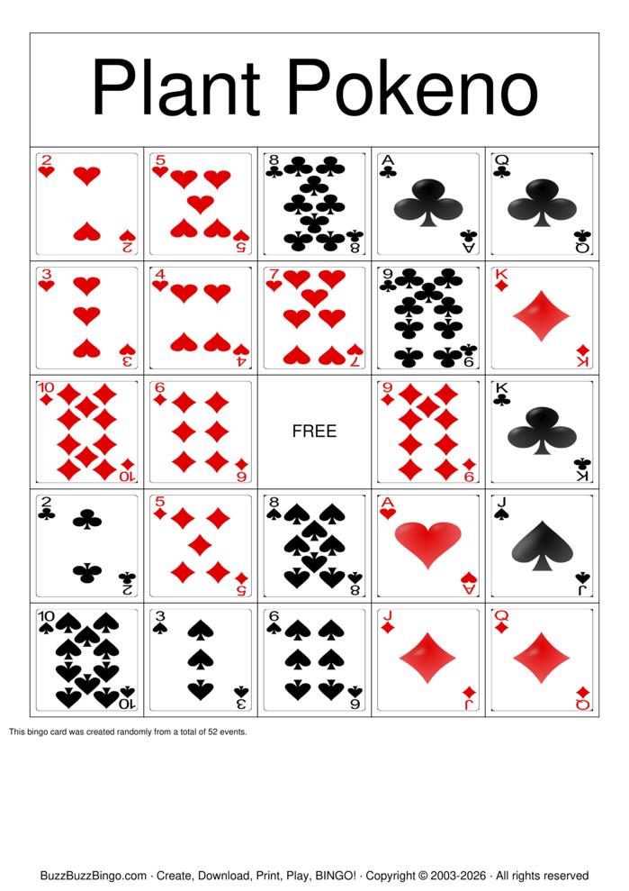 Download Free Pokeno Bingo Cards Download Free Pokeno Bingo Cards